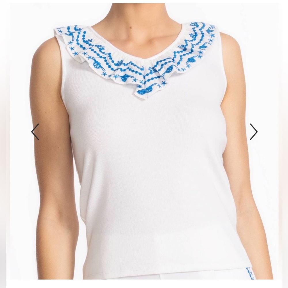 Johnny Was - mixed media flutter tank